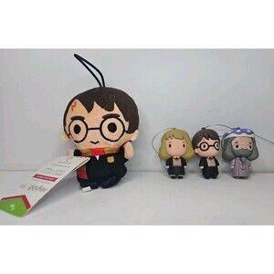Harry Potter Hallmark Ornament LOT 4" Harry Small Stars With Tags 3 Mini Figure